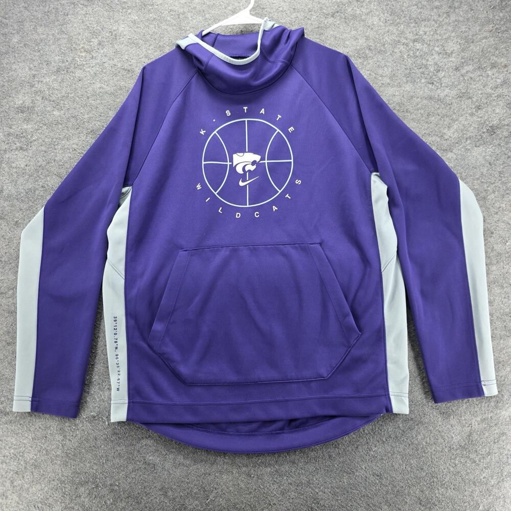 Kansas State Wildcats Sweatshirt Mens L Purple NCAA Basketball Nike Dri-Fit